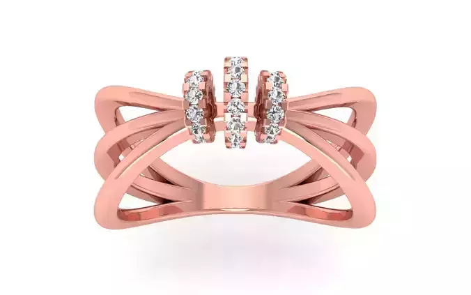 Women Solitaire Three Band Ring 3dm STL OBJ FBX  Renders Details