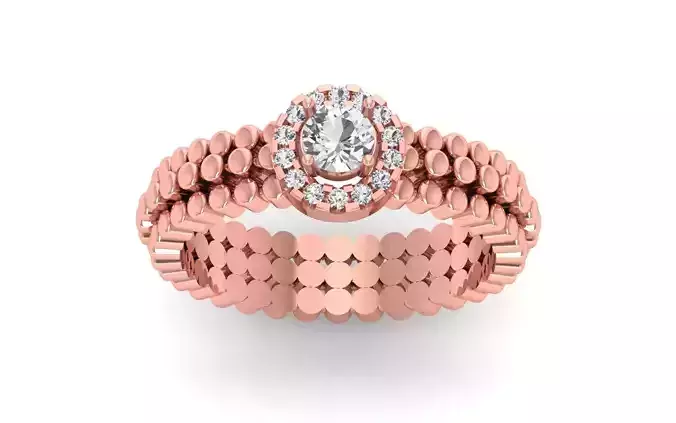 Women Solitaire Engagement Ring 3dm STL OBJ FBX  Renders Details