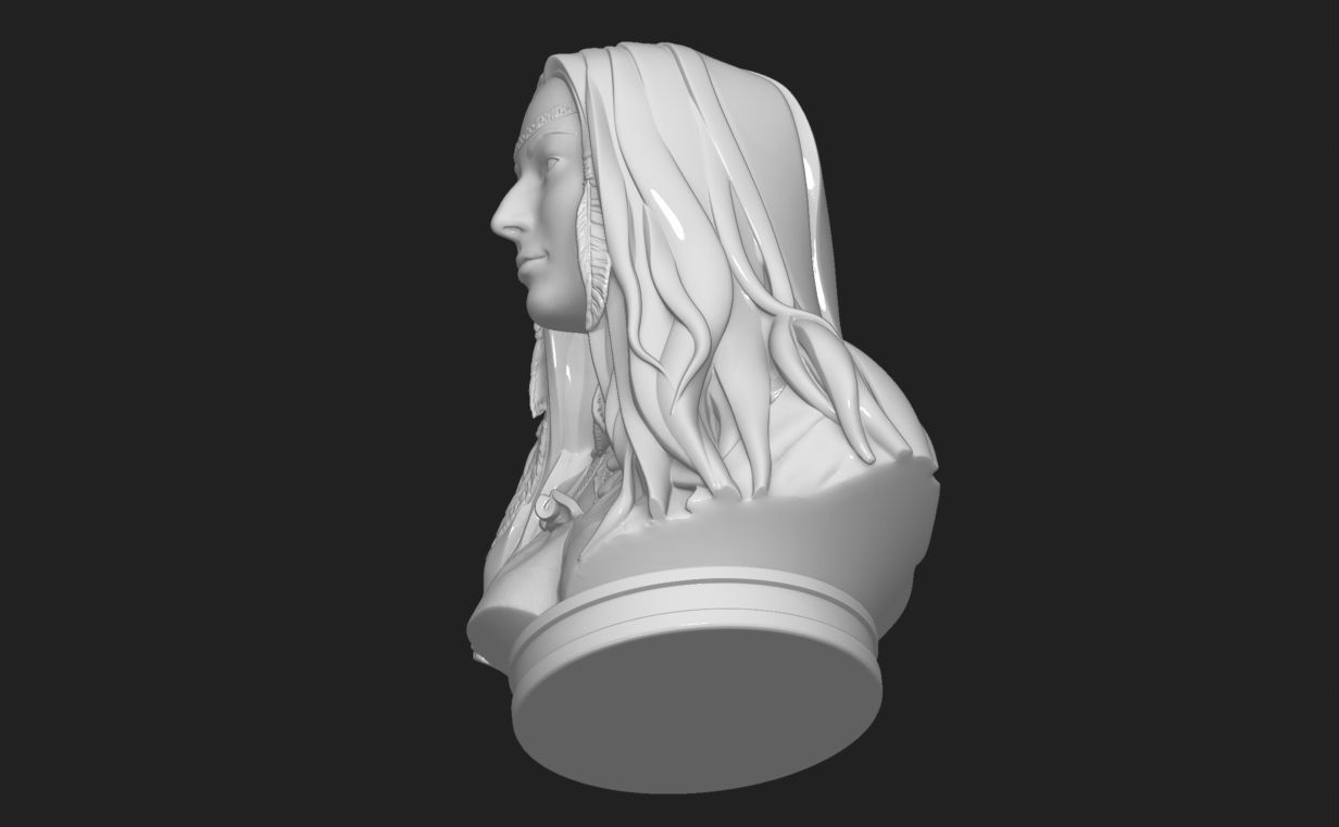 Native American Female Bust Statue 220919 3D print model_8