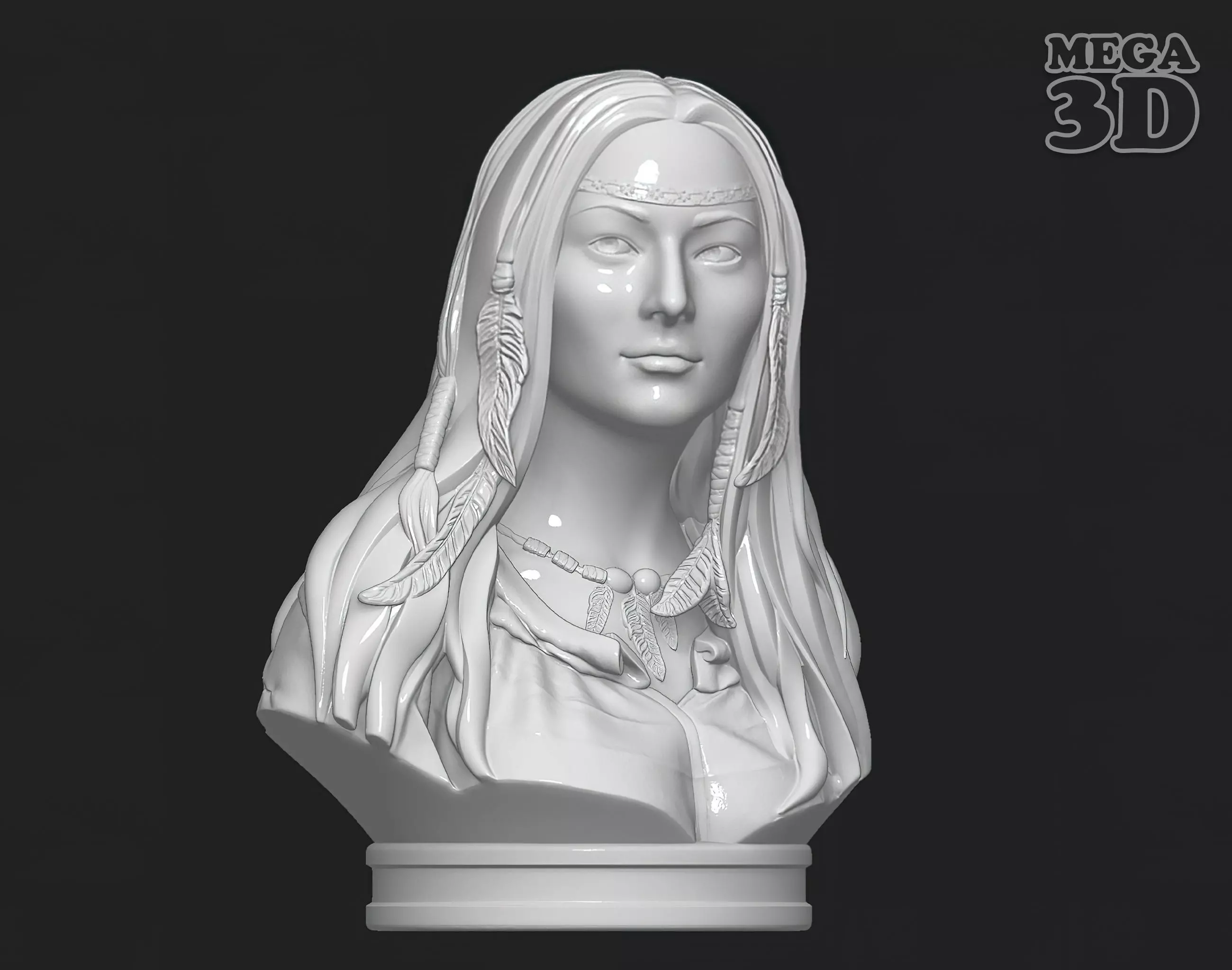 Native American Female Bust Statue 220919 3D print model_0