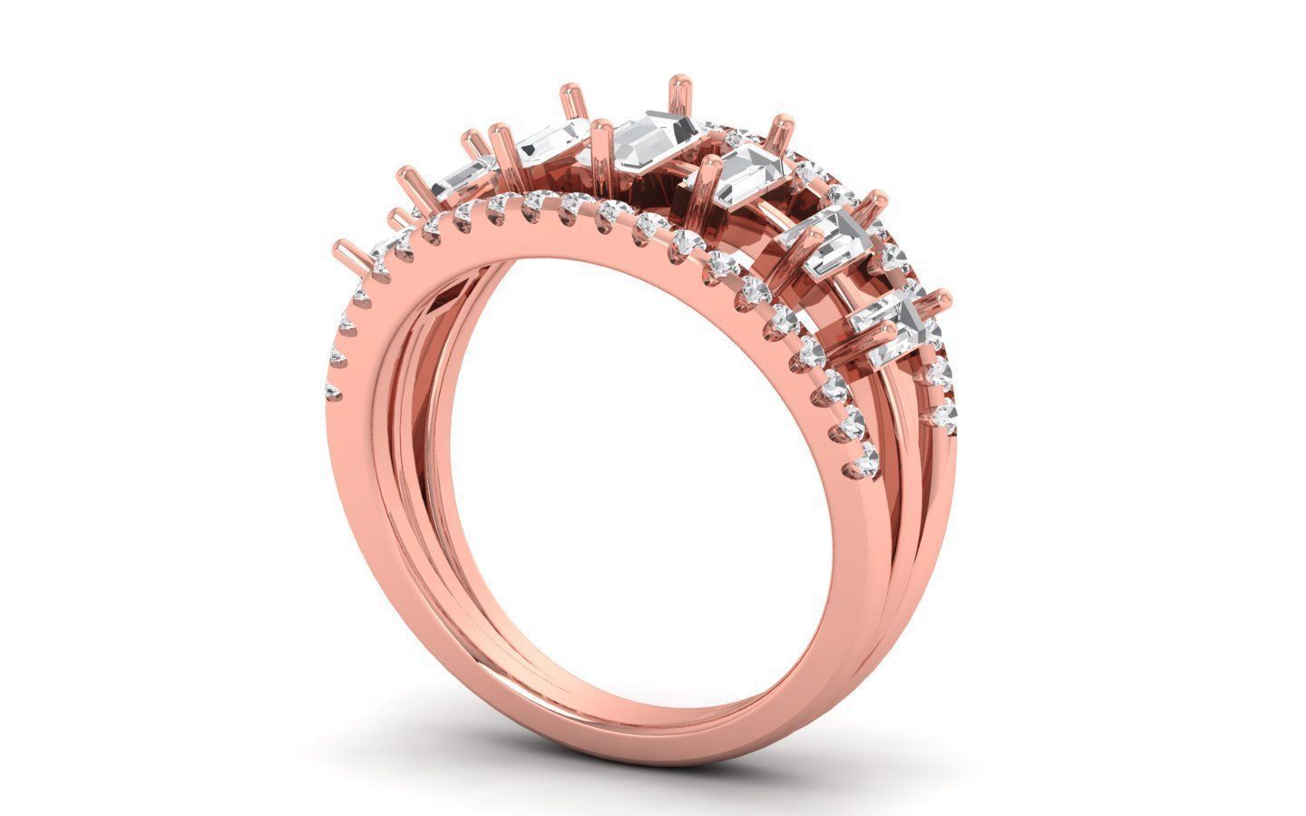 Solitaire Wedding  Women Rings 3D print model_2