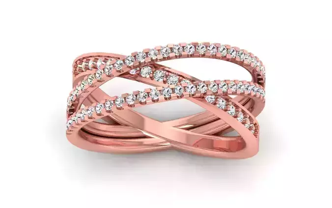 Women Solitaire Three Band Ring 3dm STL OBJ FBX  Renders Details