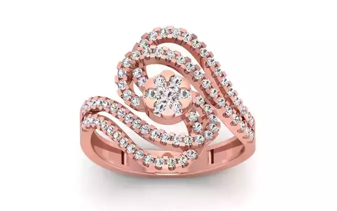 Women Solitaire Bridal Ring 3dm STL OBJ FBX  Renders Details