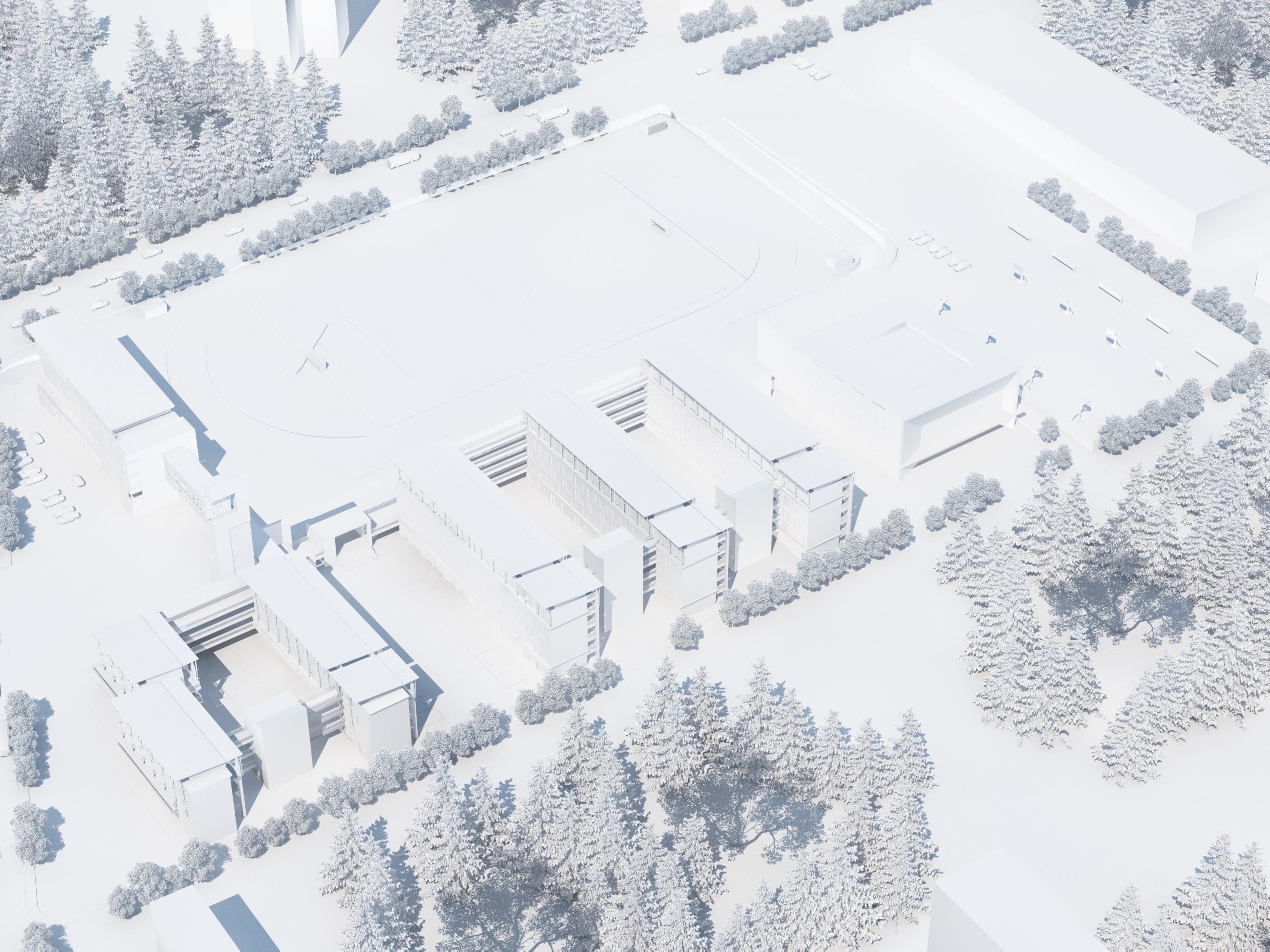 3D Campus School Buildings Set  007 3D model_3