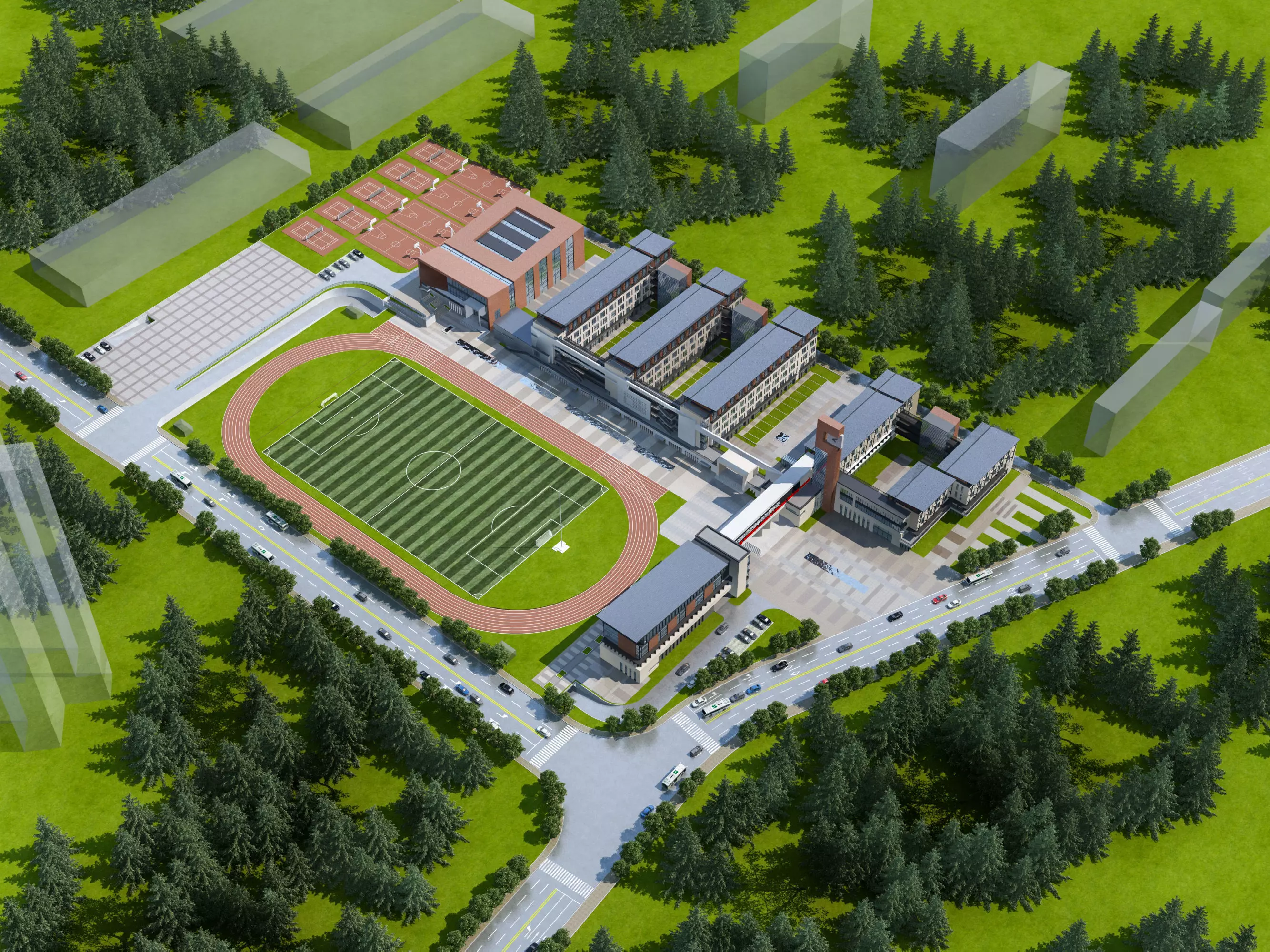 3D Campus School Buildings Set  007 3D model_0