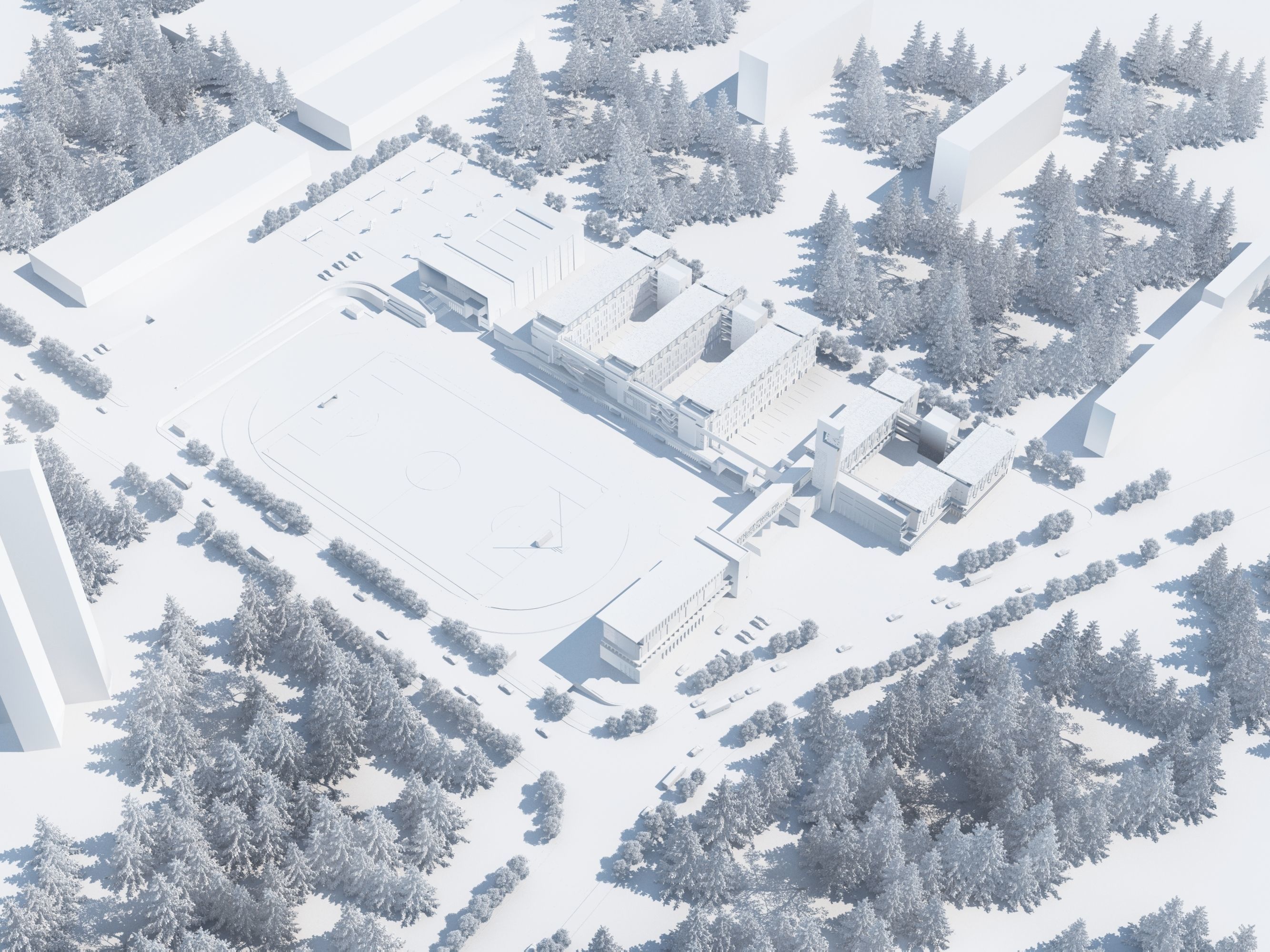 3D Campus School Buildings Set  007 3D model_2