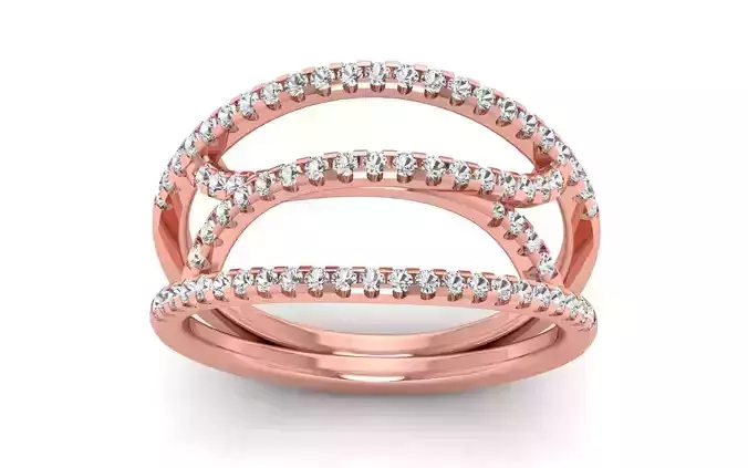 Women Solitaire Four Band Ring 3dm STL OBJ FBX  Renders Details