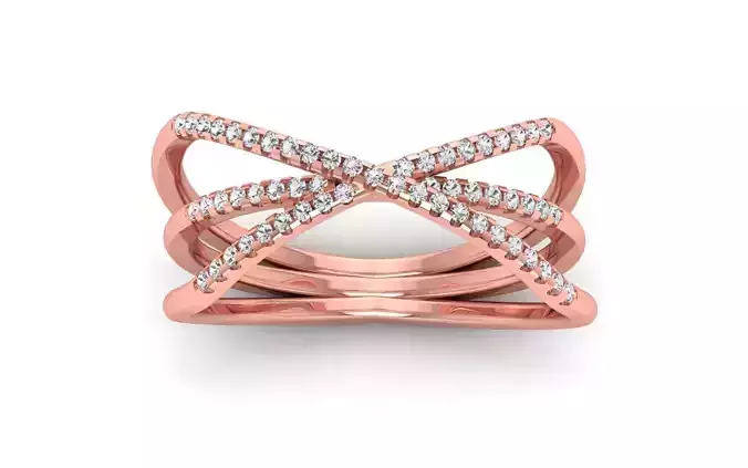 Women Solitaire Three Band Ring 3dm STL OBJ FBX  Renders Details