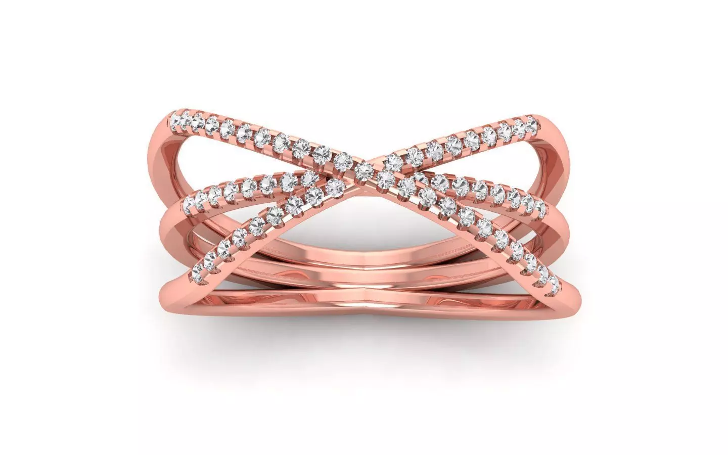 Women Solitaire Three Band Ring 3dm STL OBJ FBX  Renders Details 3D print model_0