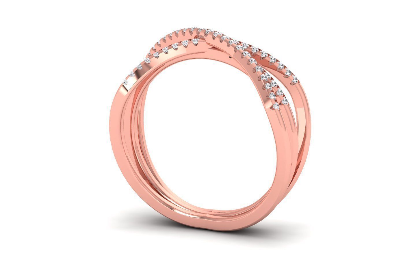 Women Solitaire Three Band Ring 3dm STL OBJ FBX  Renders Details 3D print model_2