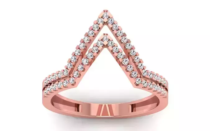 Women Solitaire Double Band Ring 3dm STL OBJ FBX Renders Details