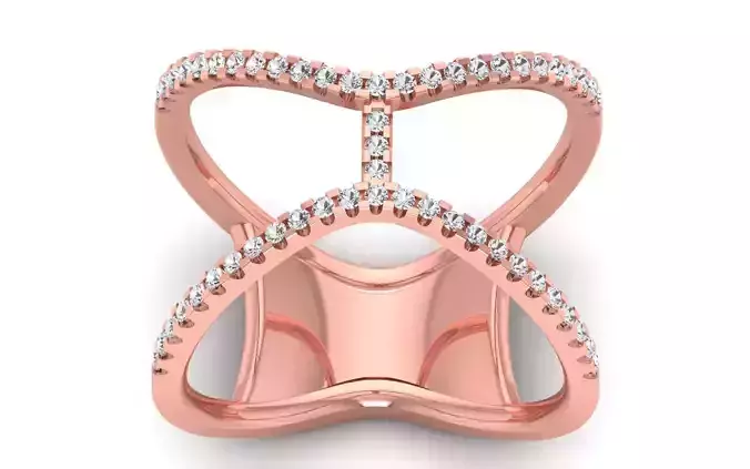 Women Solitaire Double Band Ring 3dm STL OBJ FBX Renders Details