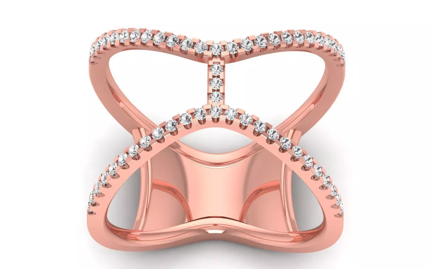 Women Solitaire Double Band Ring 3dm STL OBJ FBX Renders Details 3D print model_0