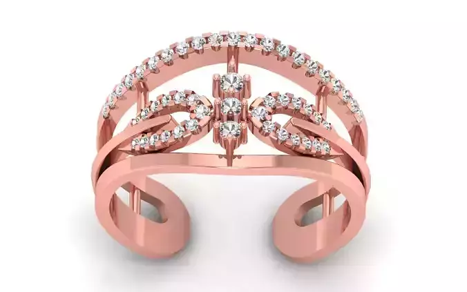 Women Solitaire Adjustable  Ring 3dm STL OBJ FBX Renders Details 3D print model