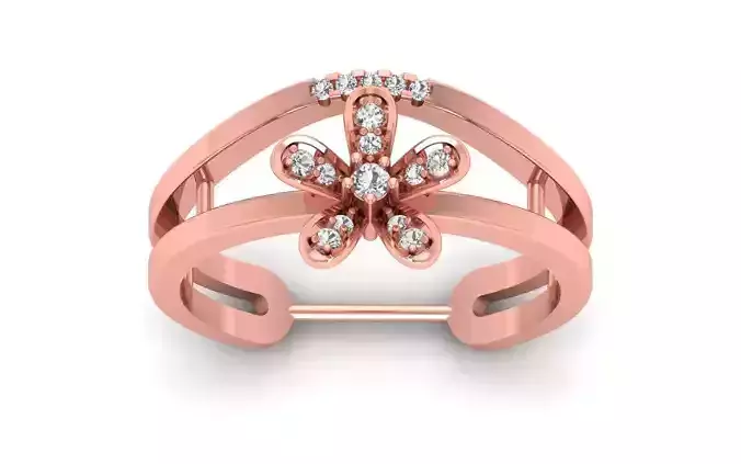 Women Solitaire Adjustable  Ring 3dm STL OBJ FBX Renders Details 3D print model