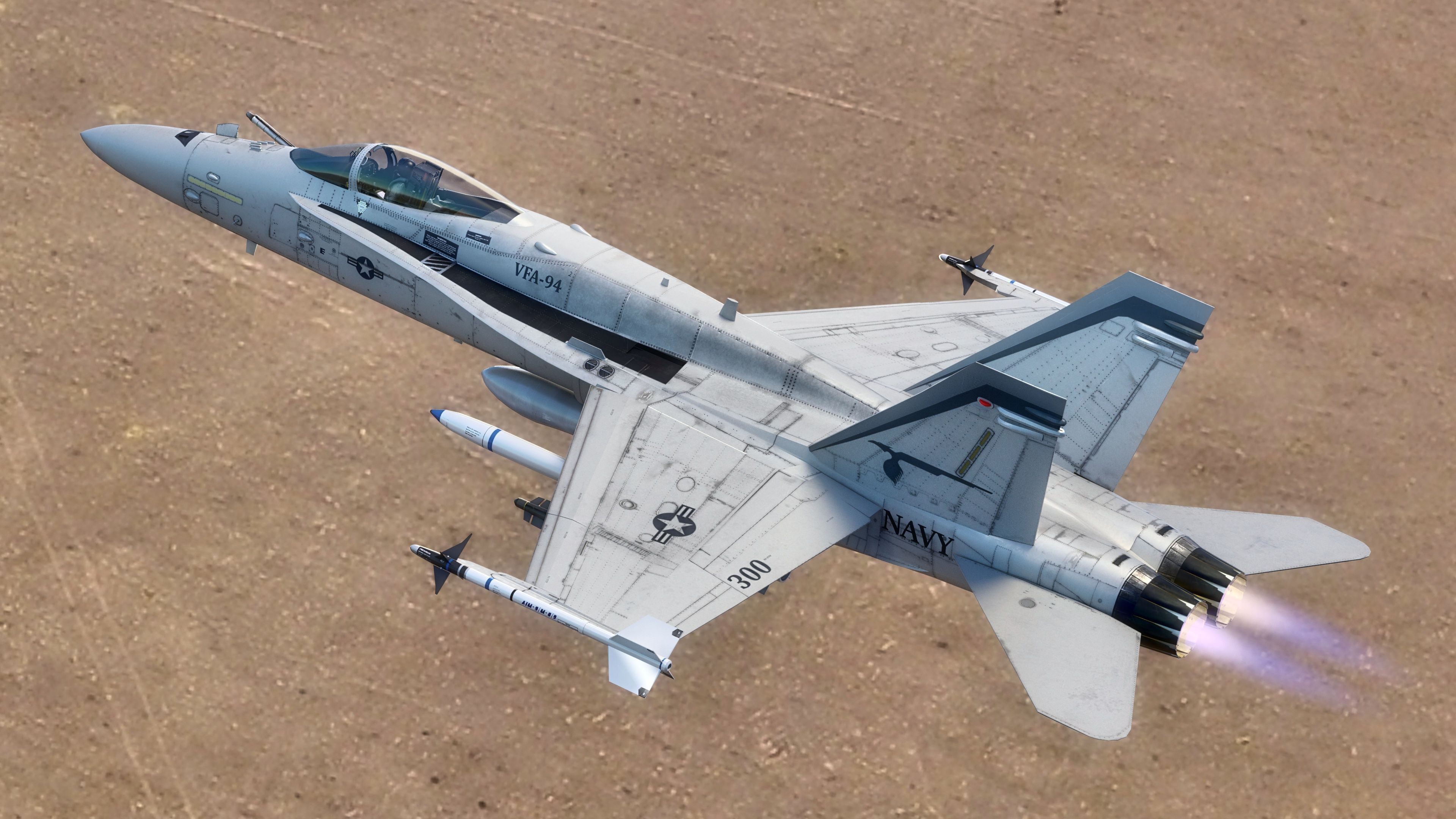 FA 18 Hornet-with Cocpit-Fully Rigged-Changeable decal and text Low-poly 3D model_28