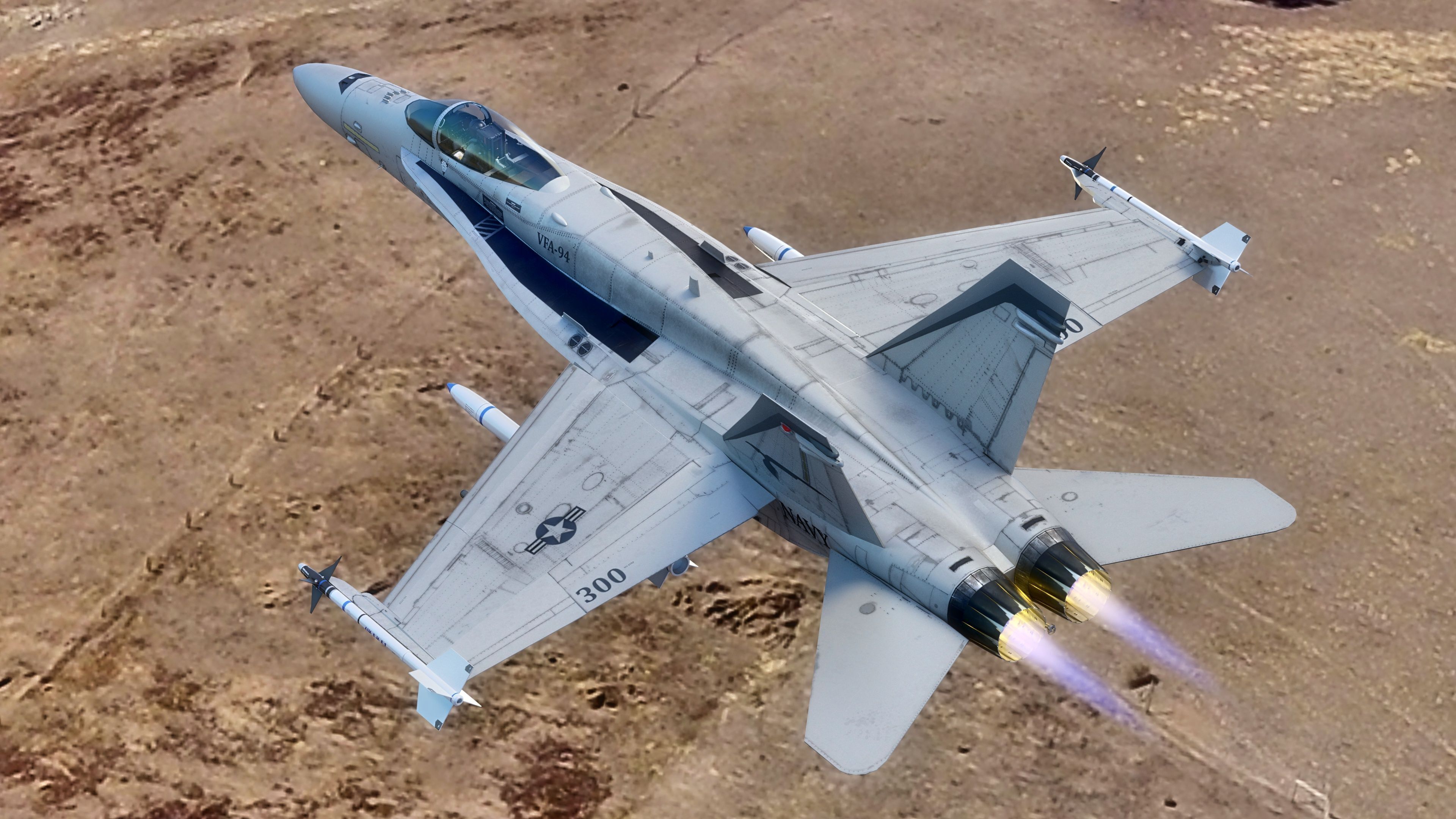 FA 18 Hornet-with Cocpit-Fully Rigged-Changeable decal and text Low-poly 3D model_9