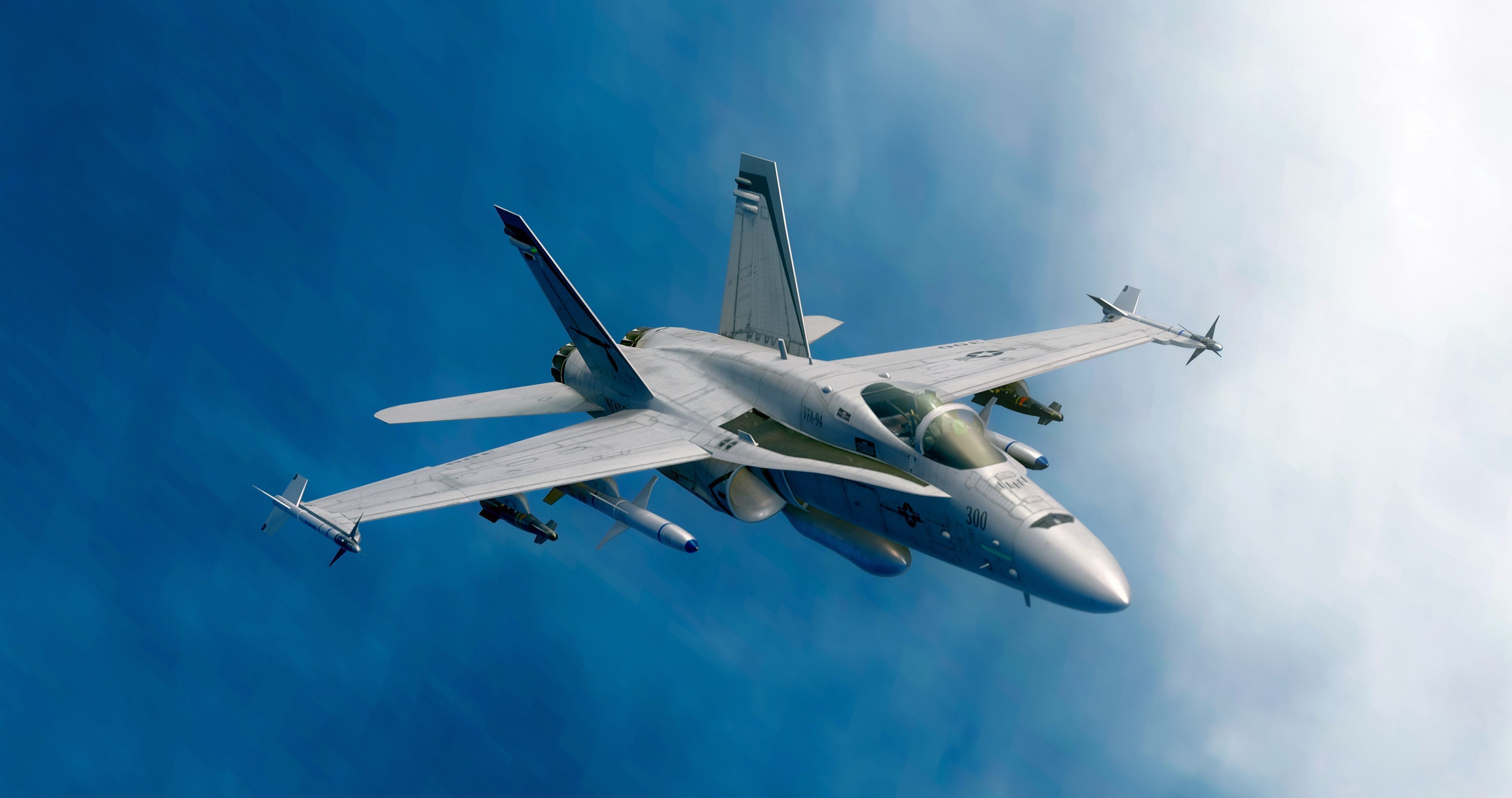 FA 18 Hornet-with Cocpit-Fully Rigged-Changeable decal and text Low-poly 3D model_3