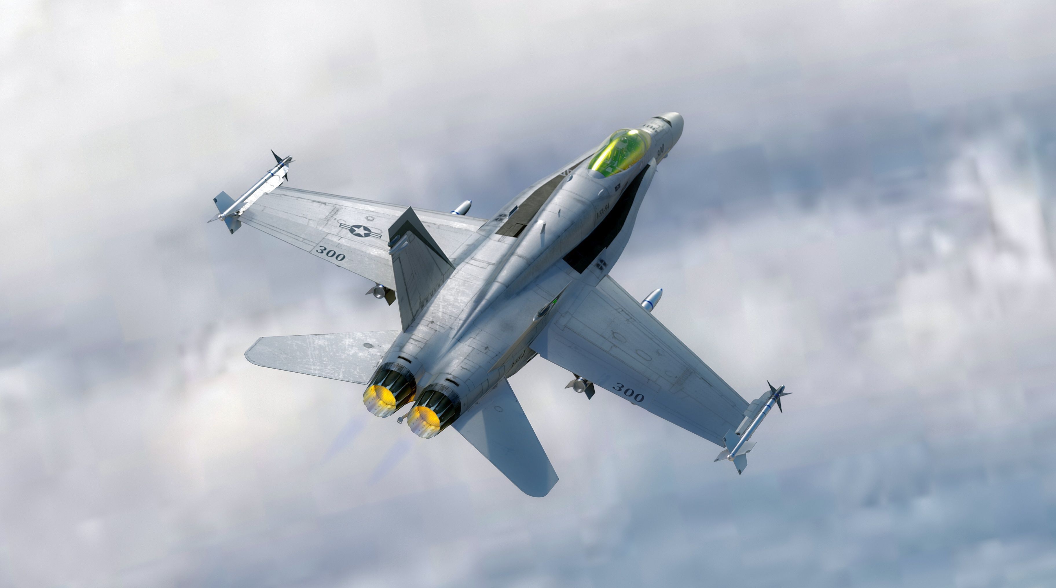 FA 18 Hornet-with Cocpit-Fully Rigged-Changeable decal and text Low-poly 3D model_10