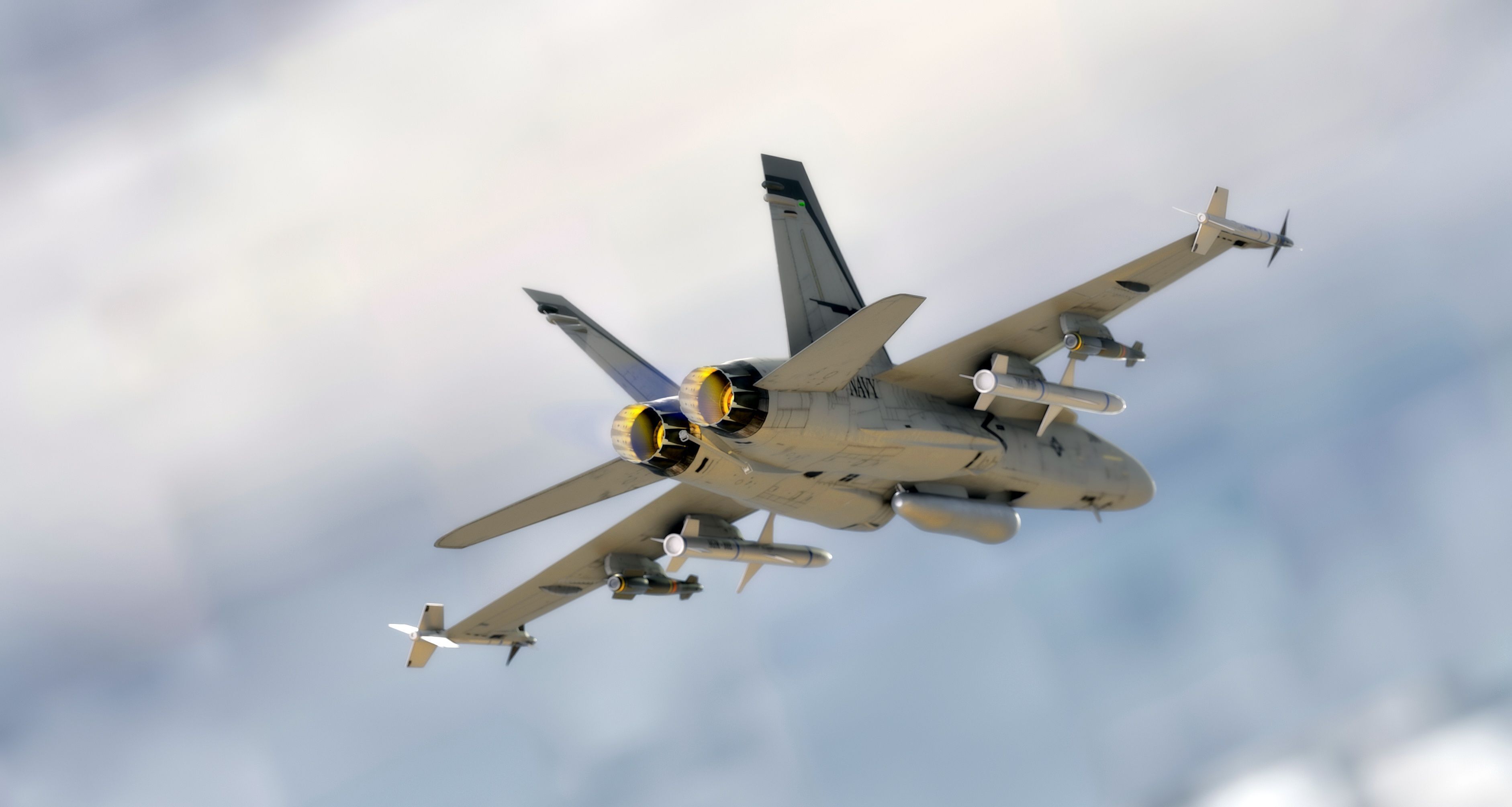 FA 18 Hornet-with Cocpit-Fully Rigged-Changeable decal and text Low-poly 3D model_27