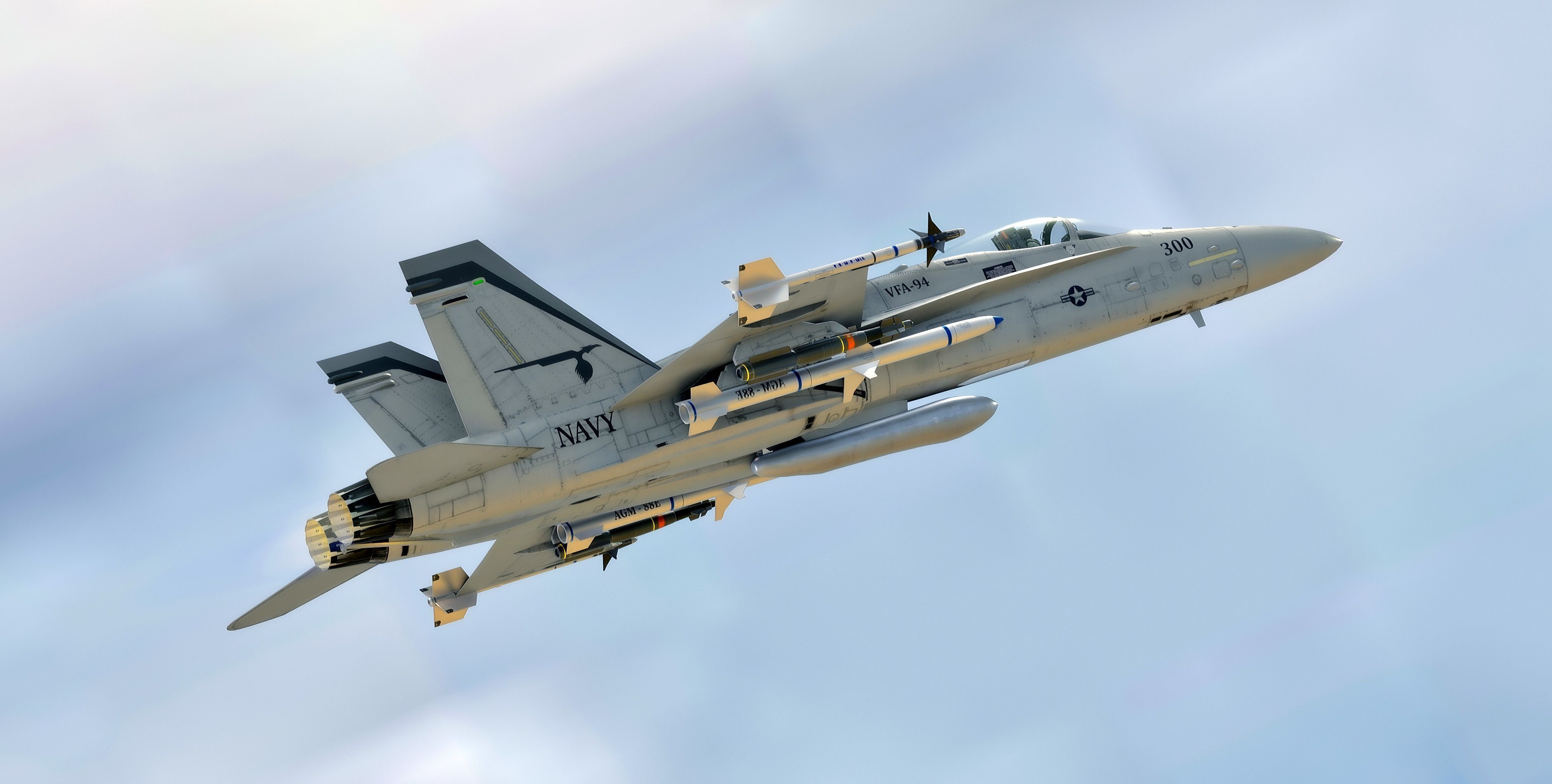 FA 18 Hornet-with Cocpit-Fully Rigged-Changeable decal and text Low-poly 3D model_26