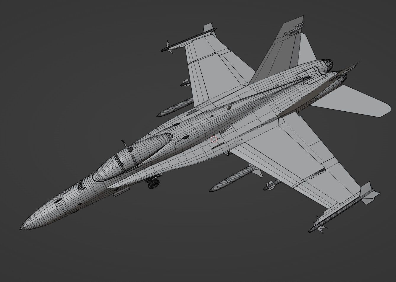 FA 18 Hornet-with Cocpit-Fully Rigged-Changeable decal and text Low-poly 3D model_34