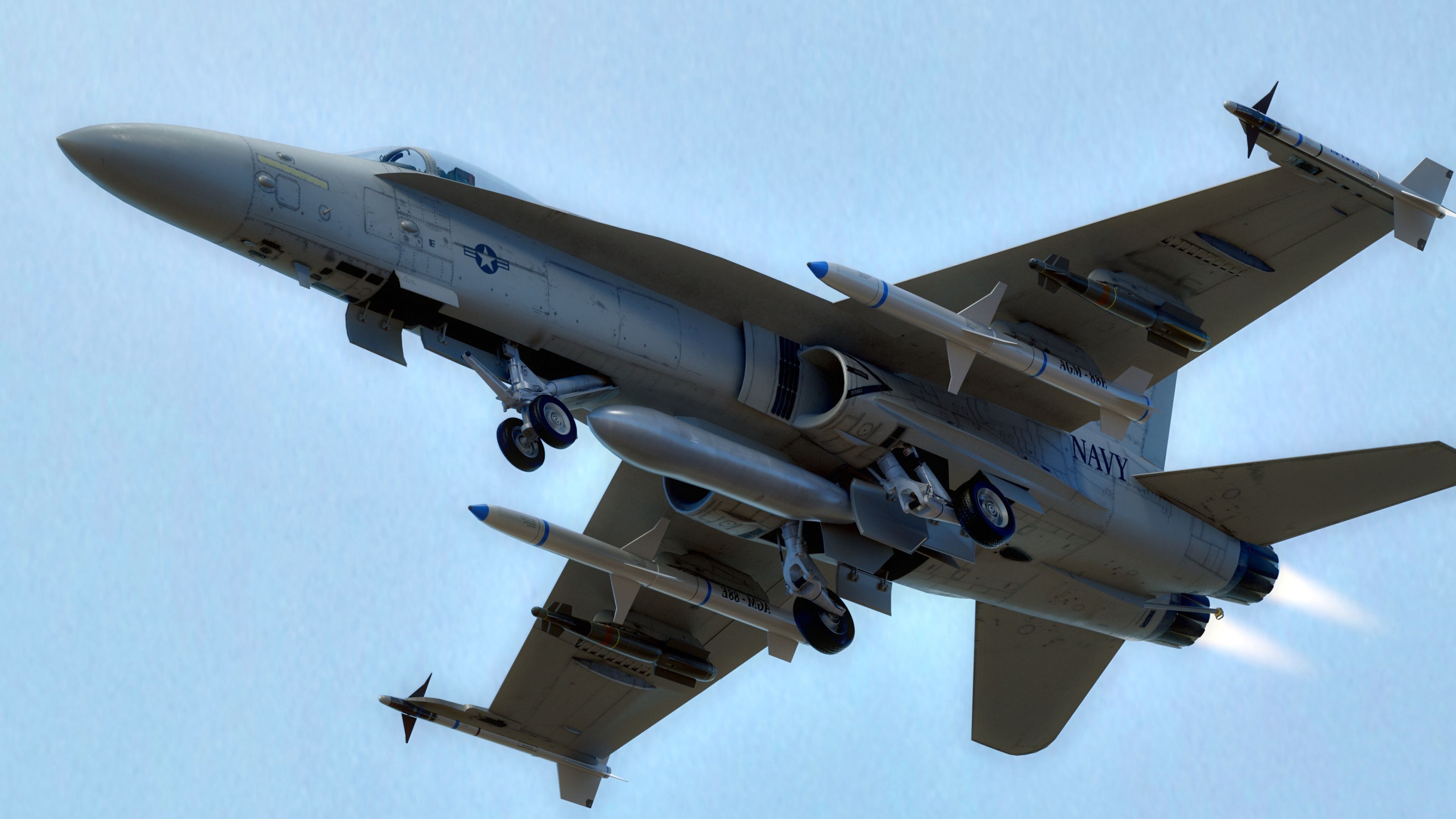 FA 18 Hornet-with Cocpit-Fully Rigged-Changeable decal and text Low-poly 3D model_21