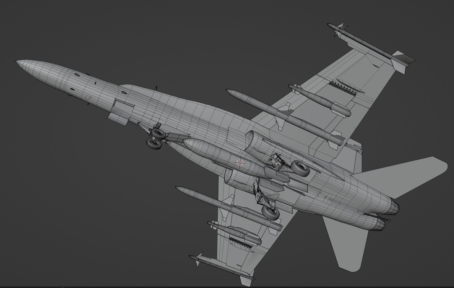 FA 18 Hornet-with Cocpit-Fully Rigged-Changeable decal and text Low-poly 3D model_33