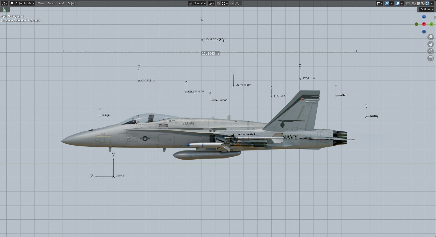 FA 18 Hornet-with Cocpit-Fully Rigged-Changeable decal and text Low-poly 3D model_30
