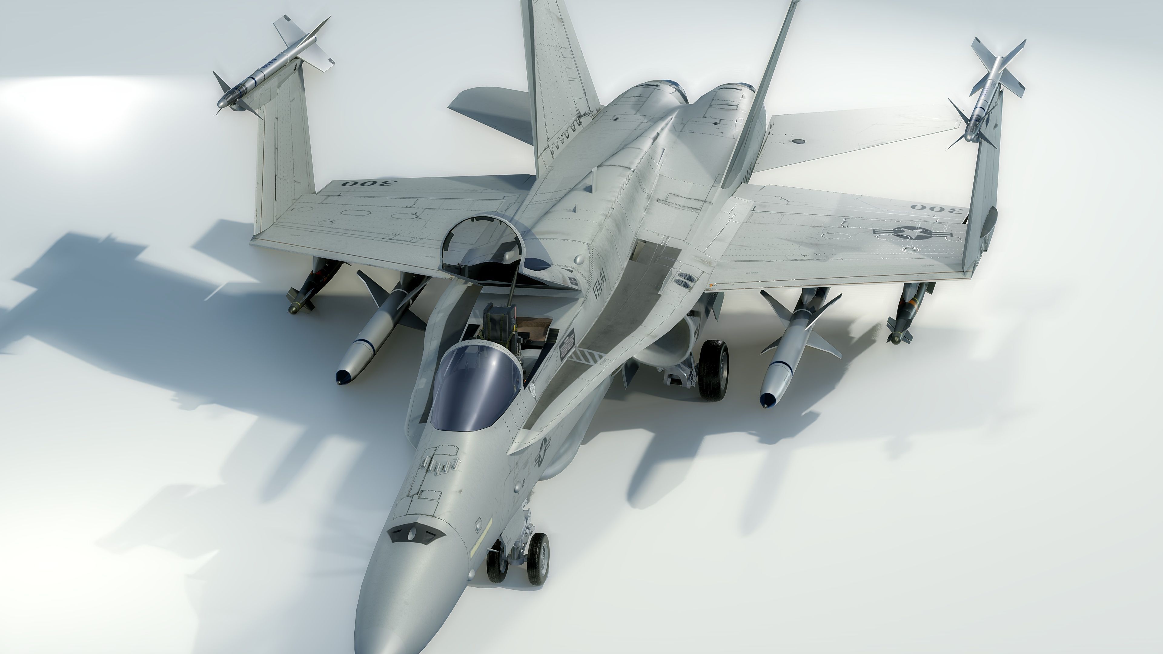 FA 18 Hornet-with Cocpit-Fully Rigged-Changeable decal and text Low-poly 3D model_23