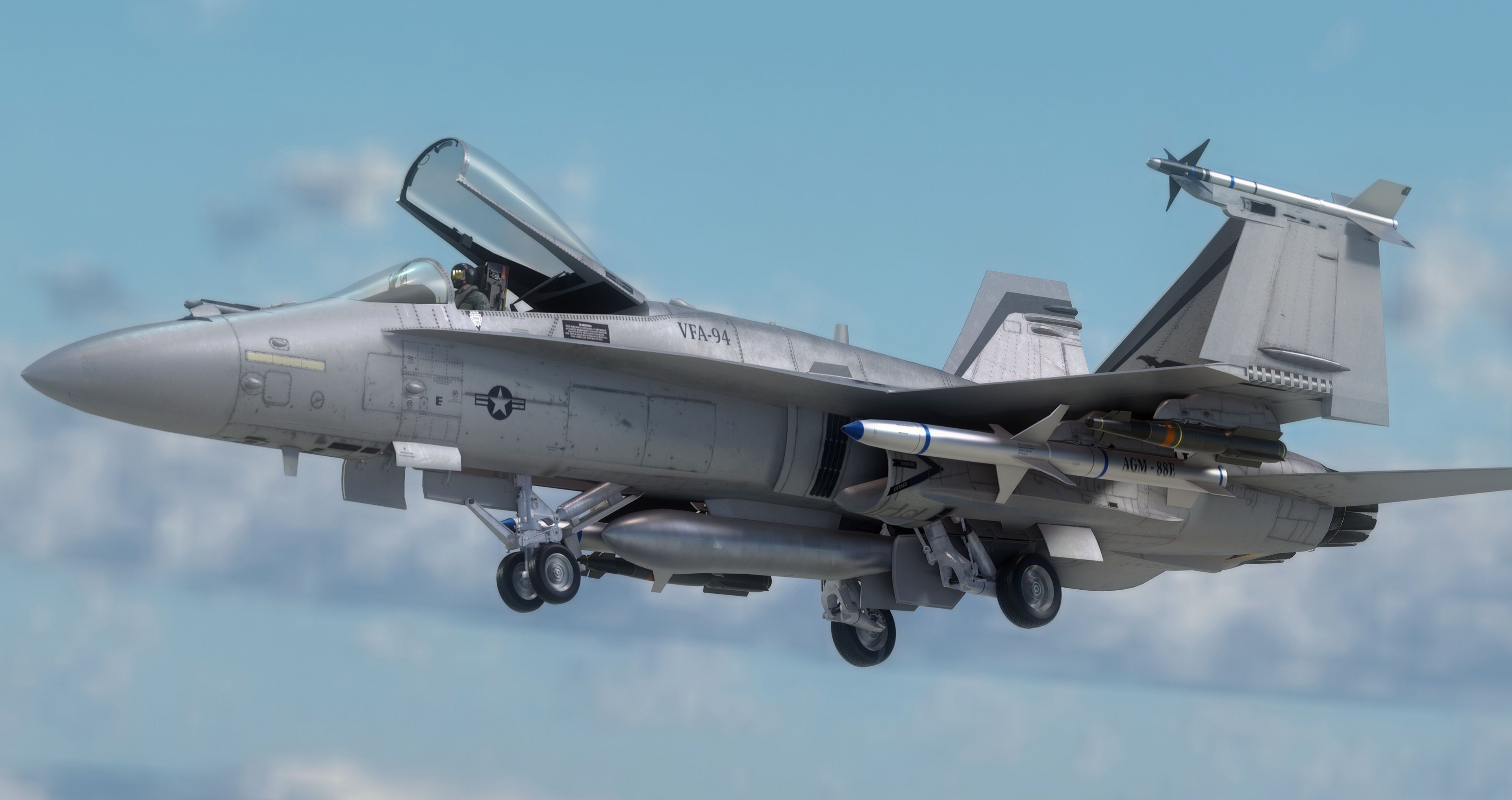 FA 18 Hornet-with Cocpit-Fully Rigged-Changeable decal and text Low-poly 3D model_24