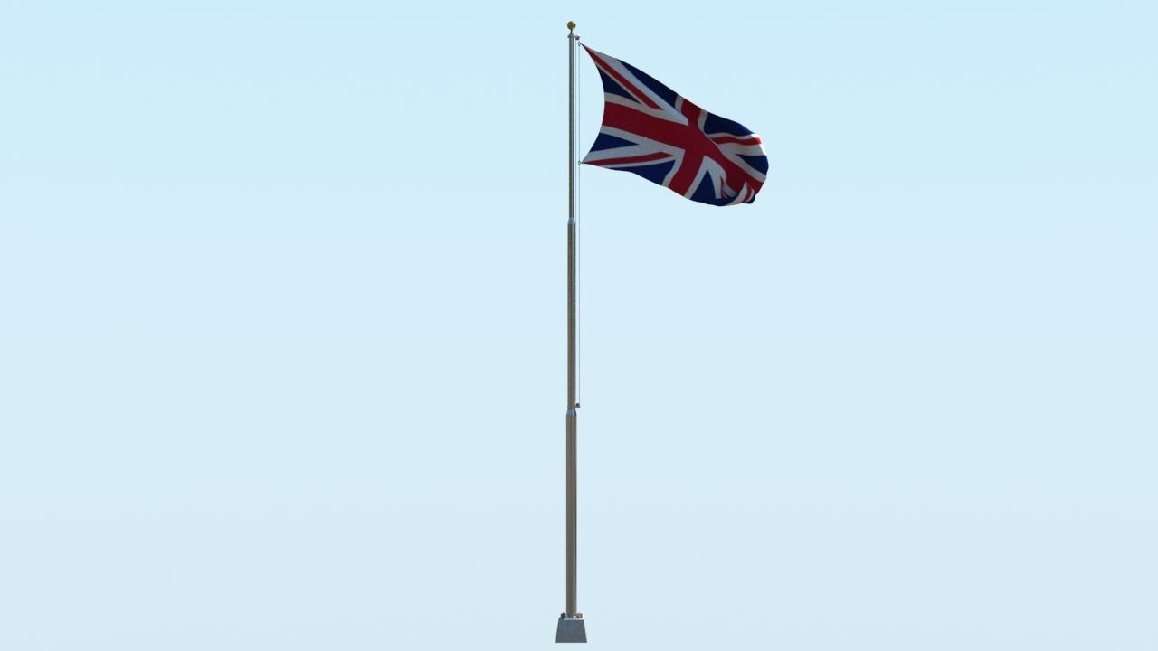 Animated UK Flag  3D model_11
