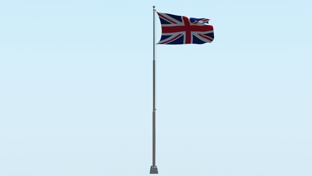 Animated UK Flag  3D model_10