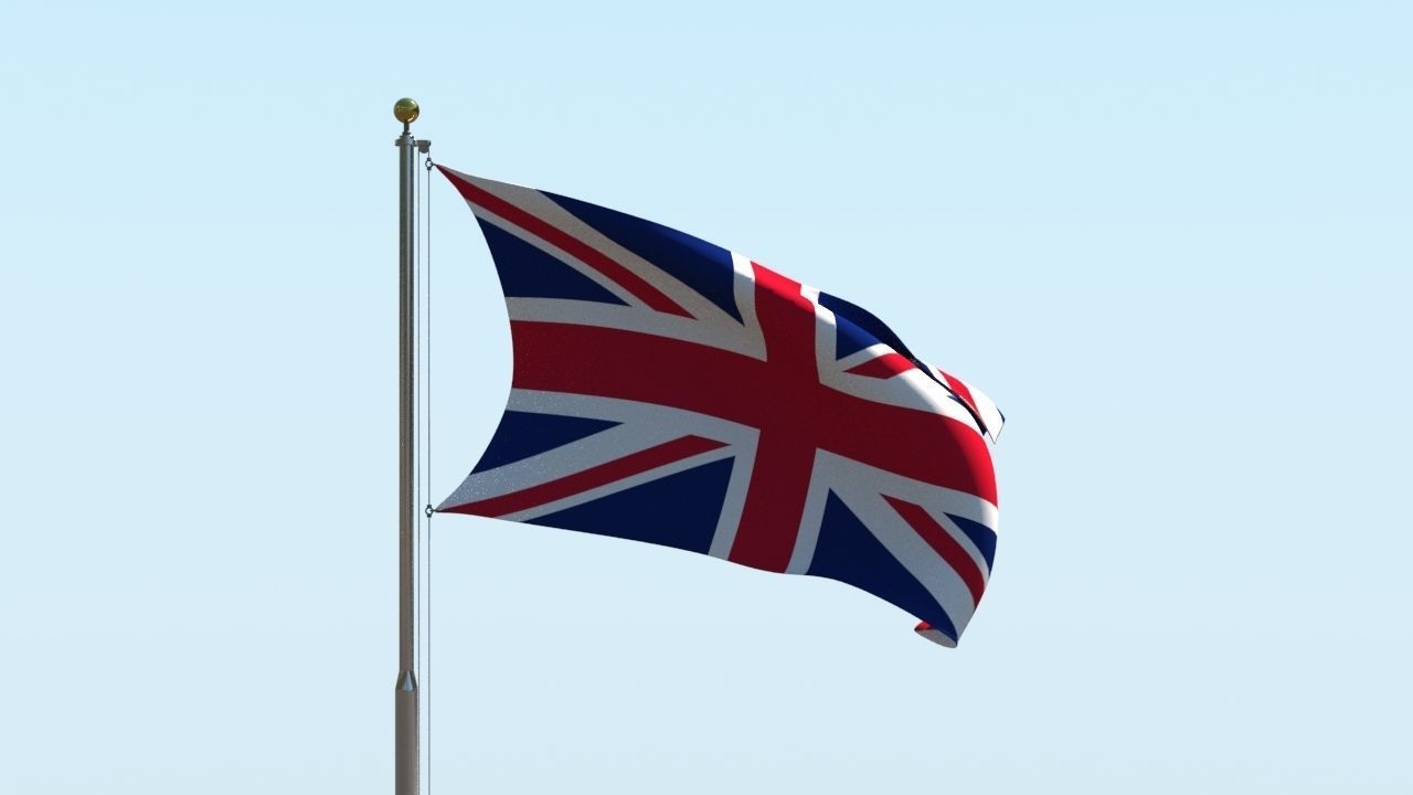 Animated UK Flag  3D model_9