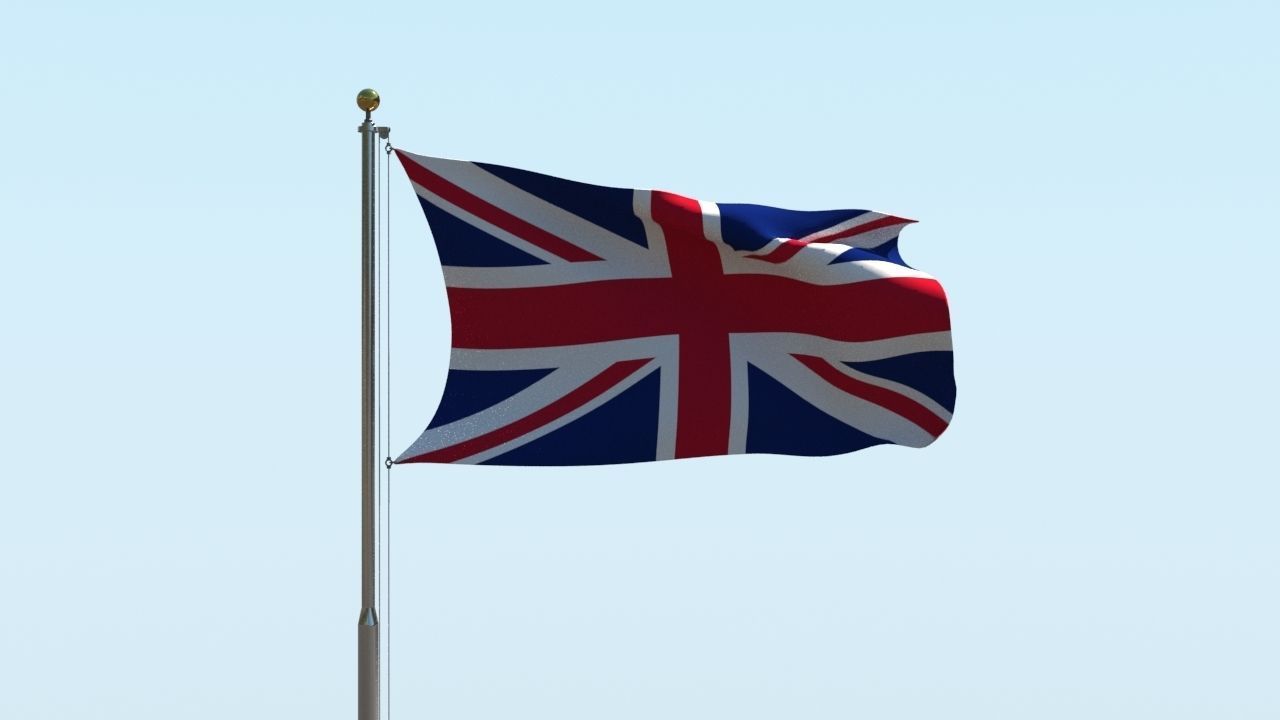 Animated UK Flag  3D model_3