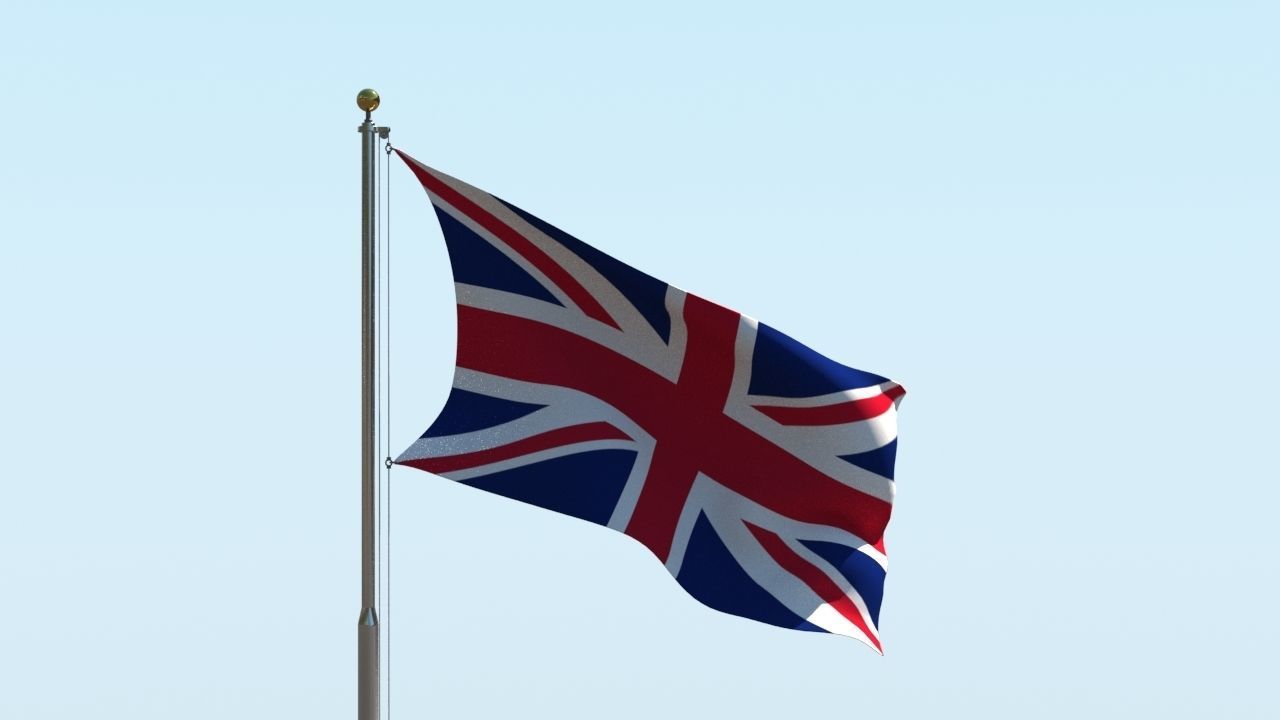 Animated UK Flag  3D model_6