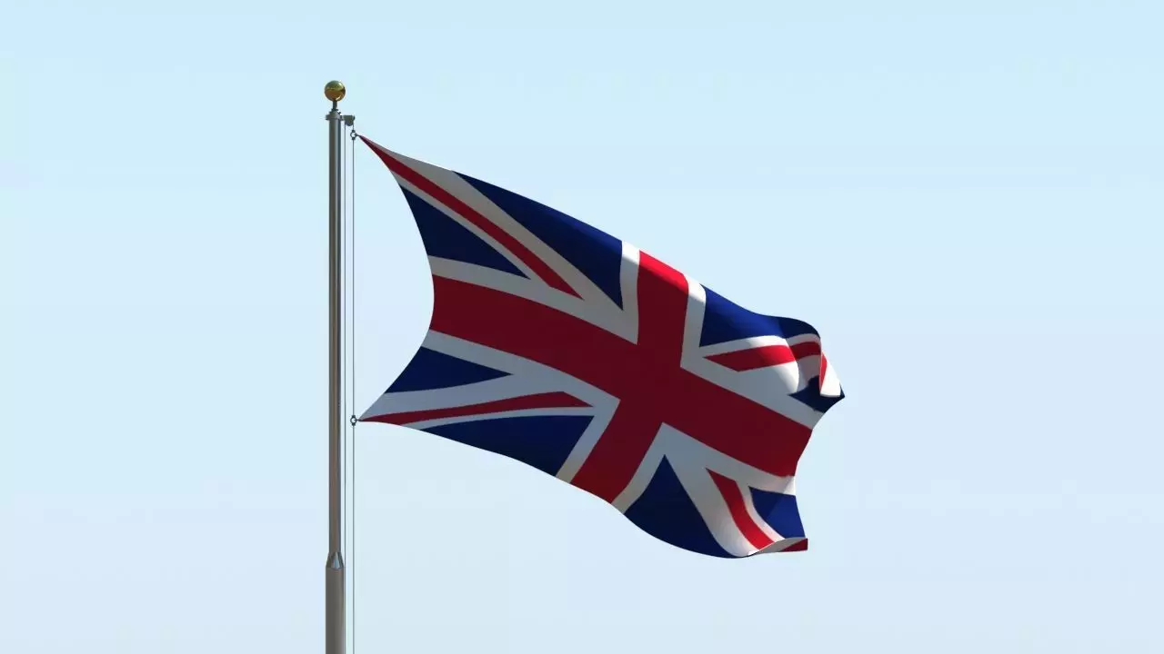 Animated UK Flag  3D model_0
