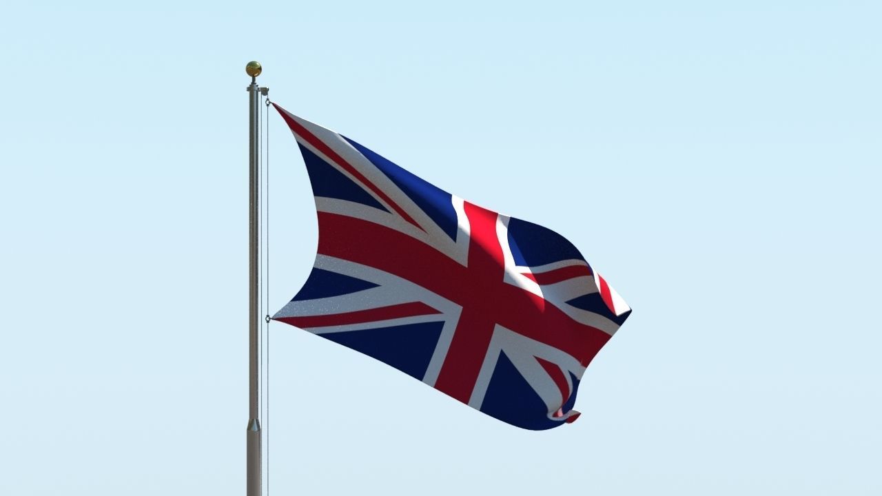 Animated UK Flag  3D model_4