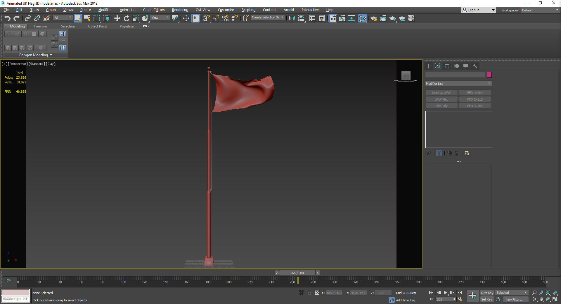 Animated UK Flag  3D model_15