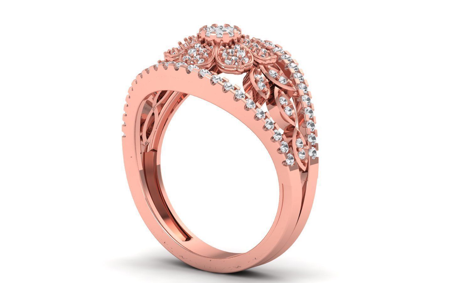  Wedding Solitaire Women Band Ring 3D print model_1