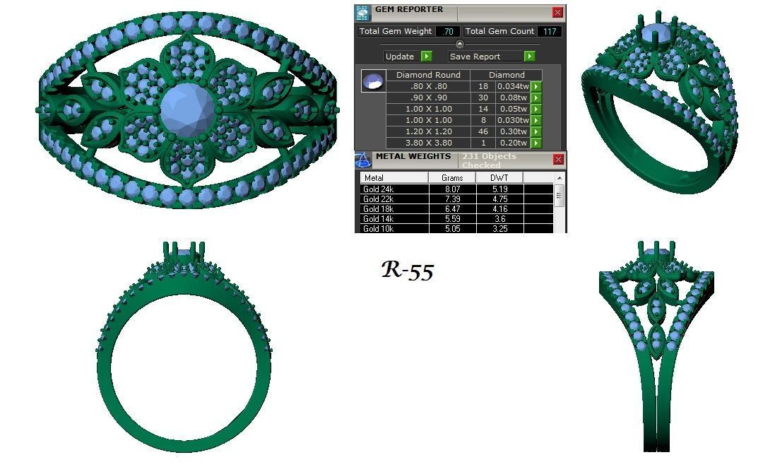  Wedding Solitaire Women Band Ring 3D print model_3