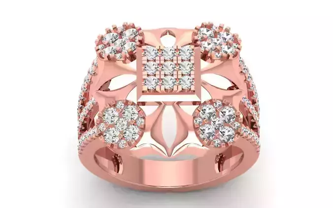 Women Solitaire Ring 3dm STL OBJ FBX  Renders Details