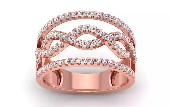 Women Solitaire Four Band Ring 3dm STL OBJ FBX  Renders Details