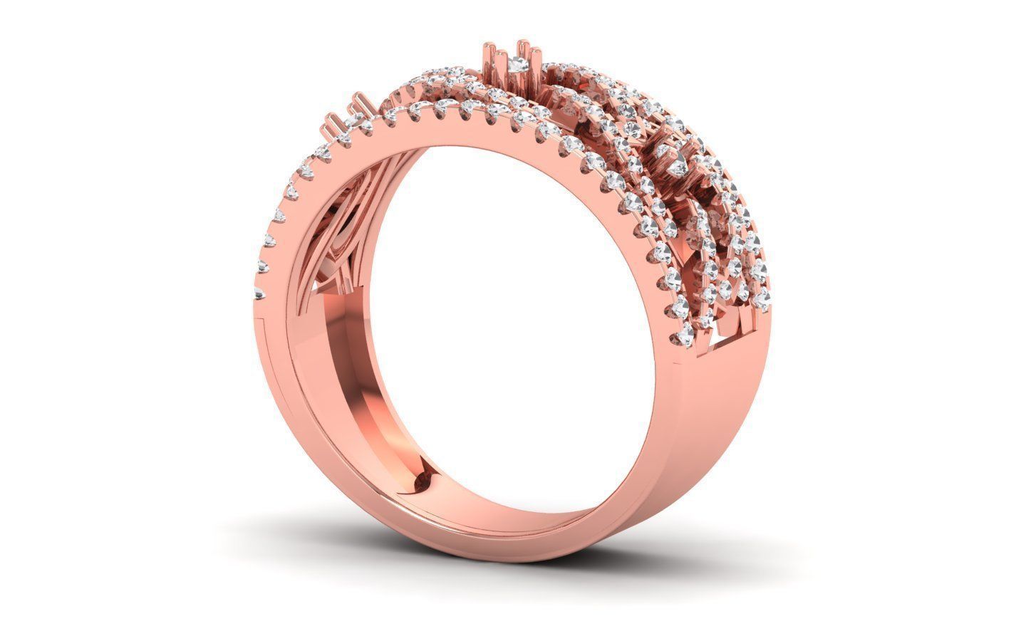  Wedding Solitaire Women Band Ring 3D print model_2