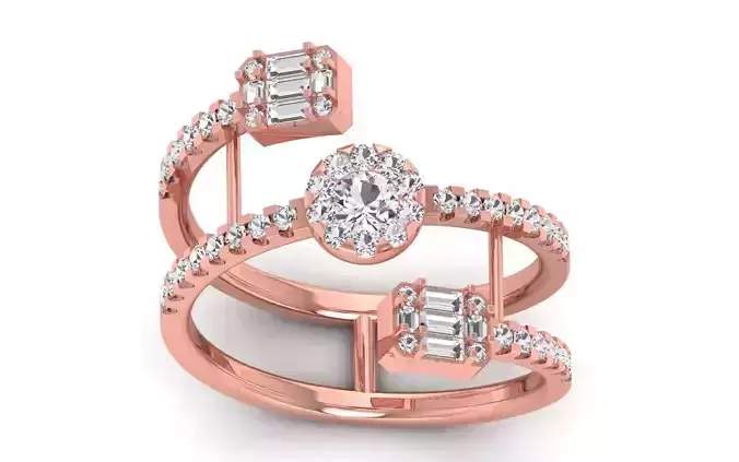 Women Solitaire Ring 3dm STL OBJ FBX  Renders Details