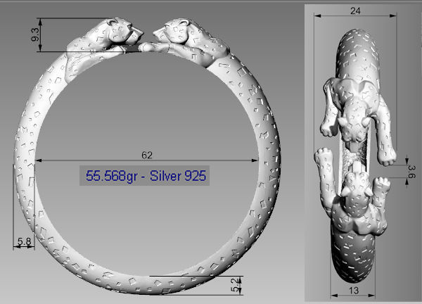 Bracelet leo 3d model for 3d printing 3D print model 3D print model_9