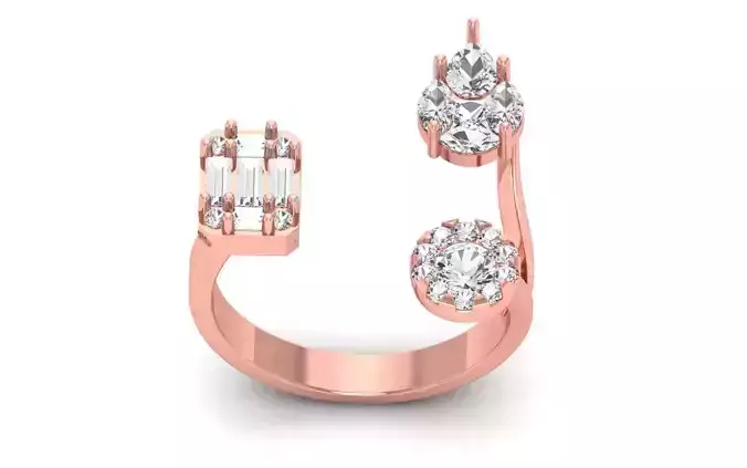 Women Solitaire Ring 3dm STL OBJ FBX  Renders Details