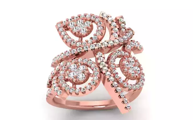 Women Solitaire Bridal Ring 3dm STL OBJ FBX  Renders Details