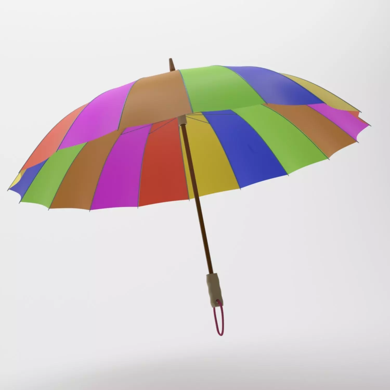 umbrella colorful Low-poly 3D model_0