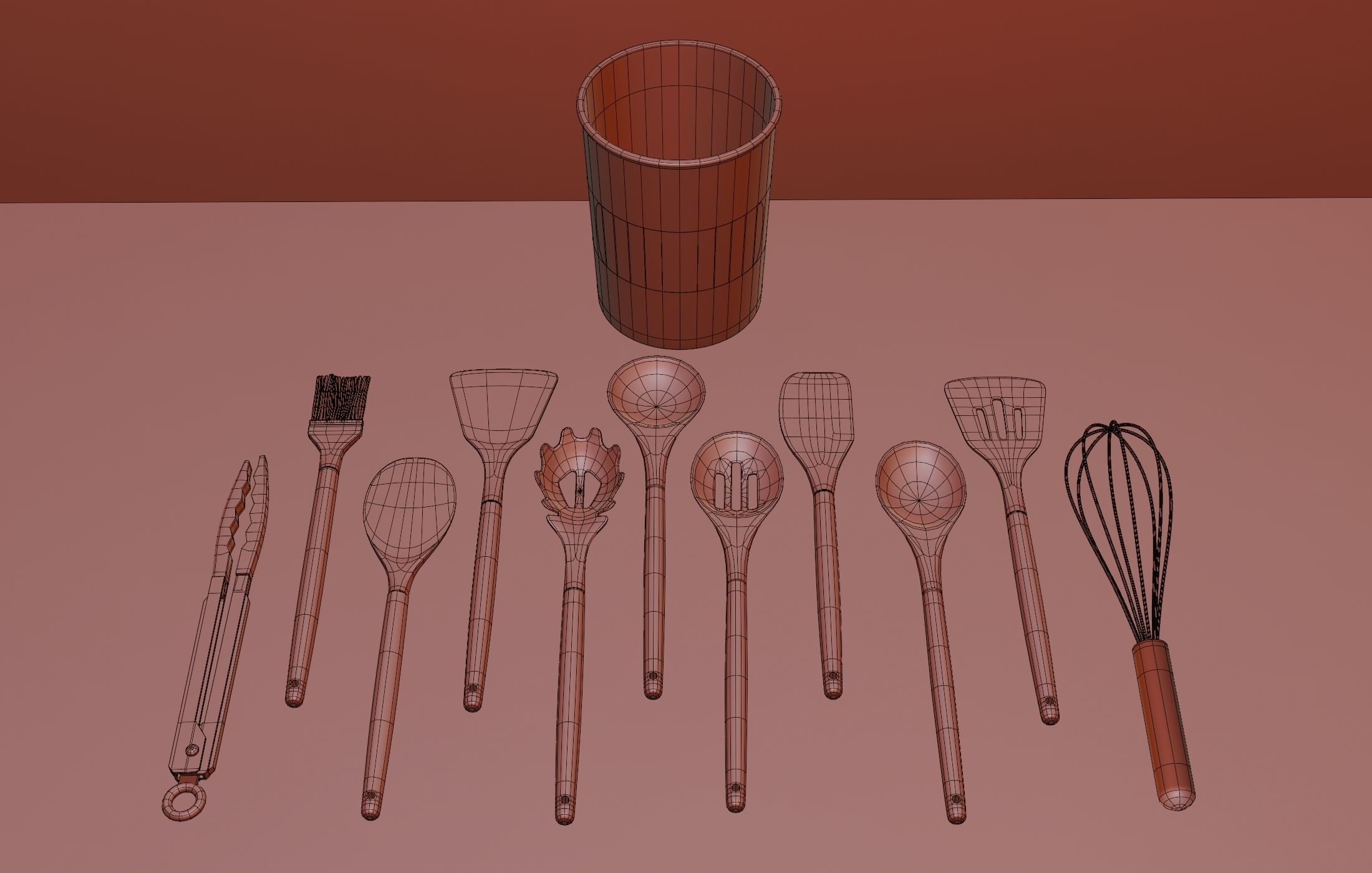 Set of kitchen utensils 3D model_7